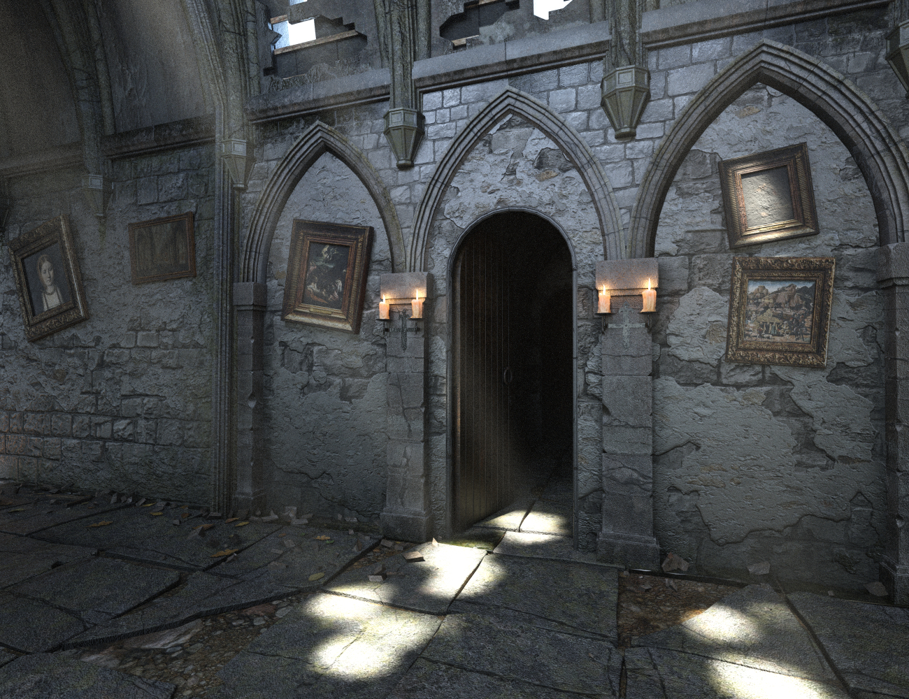 The Long Gallery Ruin The Long Gallery Ruin by: Merlin Studios, 3D Models by Daz 3D