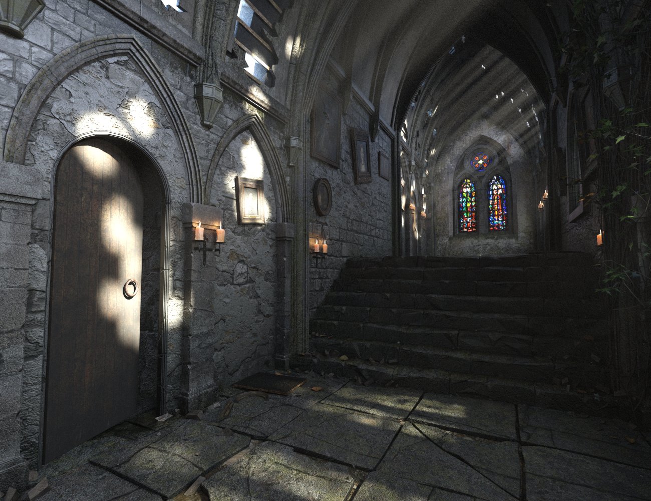 The Long Gallery Ruin by: Merlin Studios, 3D Models by Daz 3D