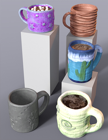 Handmade Mug Collection Handmade Mug Collection by: BytheCandlelight, 3D Models by Daz 3D