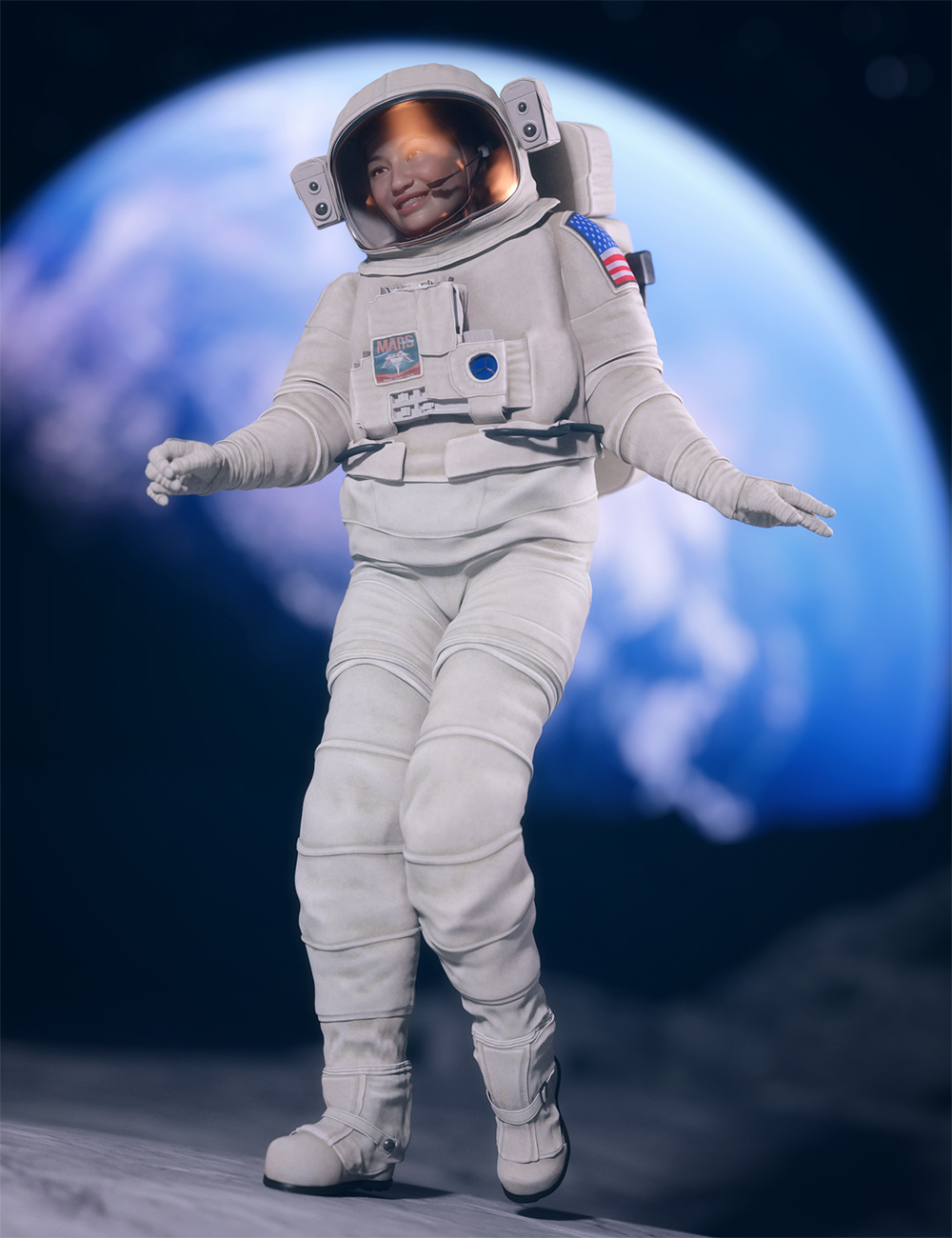 Space Explorer Suit for Genesis 8 and 8.1 Females by: Barbara BrundonUmblefuglyShox-Design, 3D Models by Daz 3D