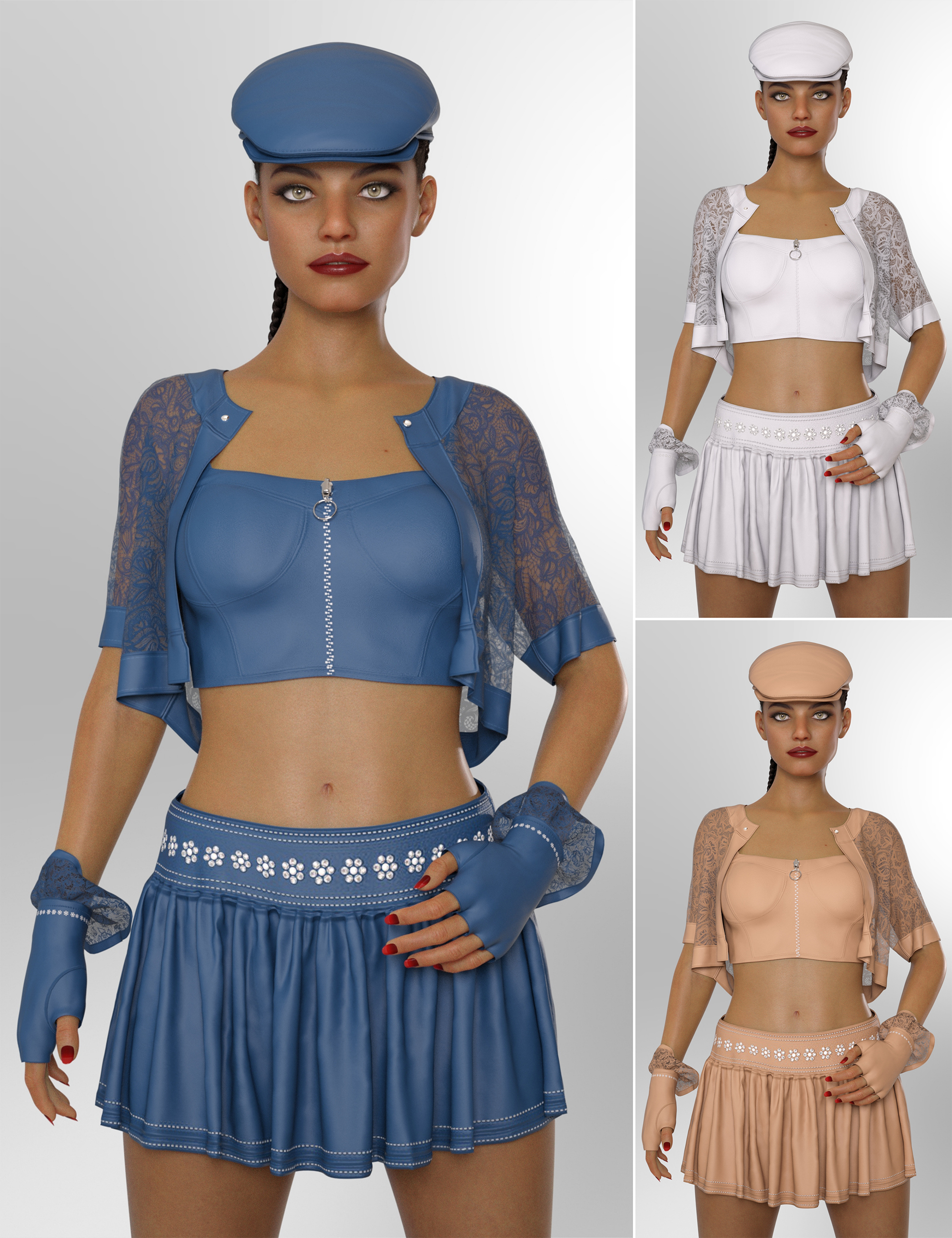 dForce Lora Outfit for Genesis 8 and 8.1 Females by: Nelmi, 3D Models by Daz 3D