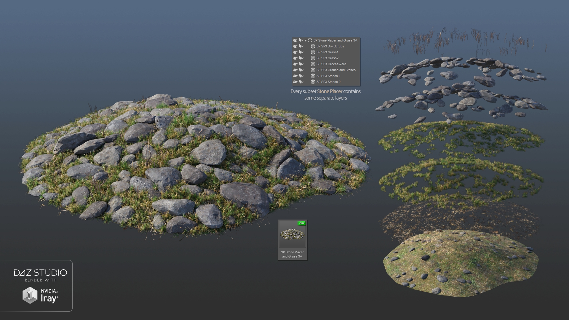 Stone Placers Stone Placers by: Andrey Pestryakov, 3D Models by Daz 3D