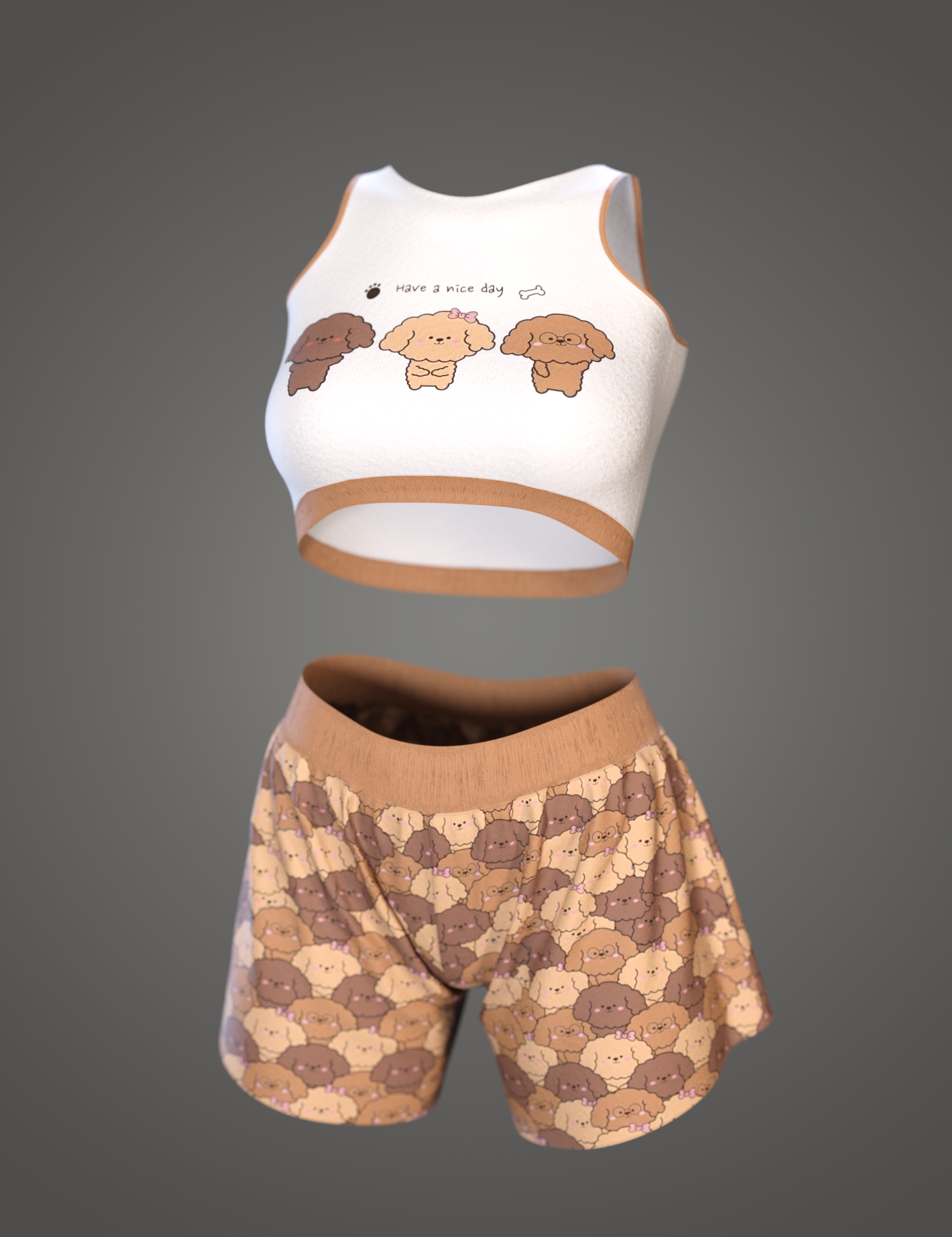dForce Comfy Homewear Outfit for Genesis 8 and 8.1 Females by: SadeCherubit, 3D Models by Daz 3D