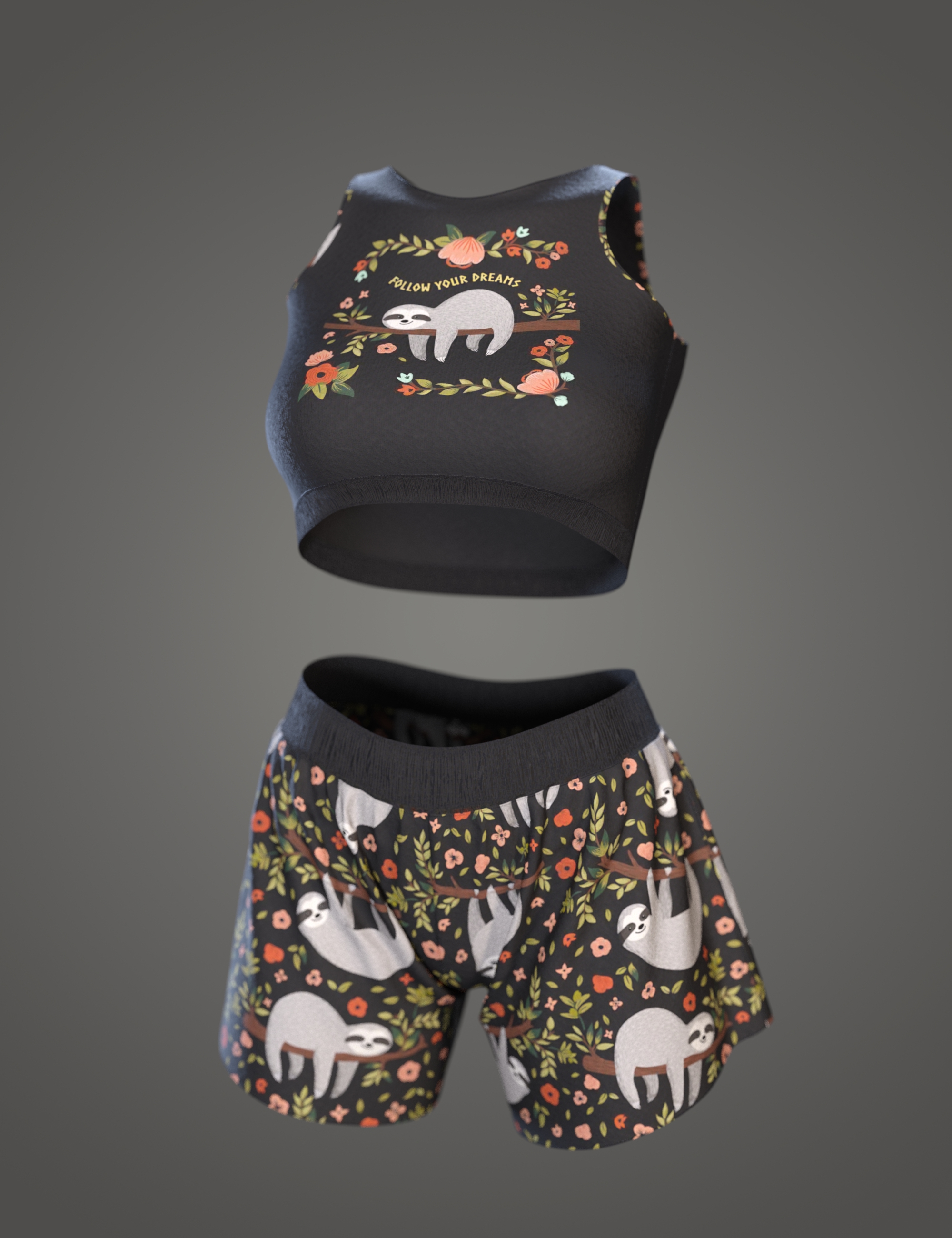 dForce Comfy Homewear Outfit for Genesis 8 and 8.1 Females by: SadeCherubit, 3D Models by Daz 3D
