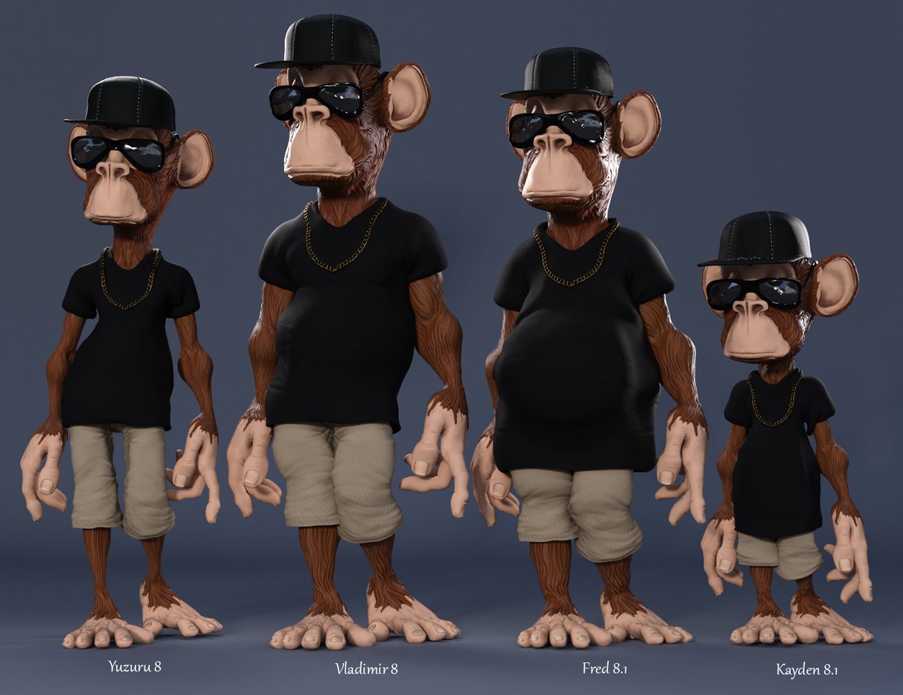 Alfred the Toon Monkey Alfred the Toon Monkey by: Sixus1 Media, 3D Models by Daz 3D
