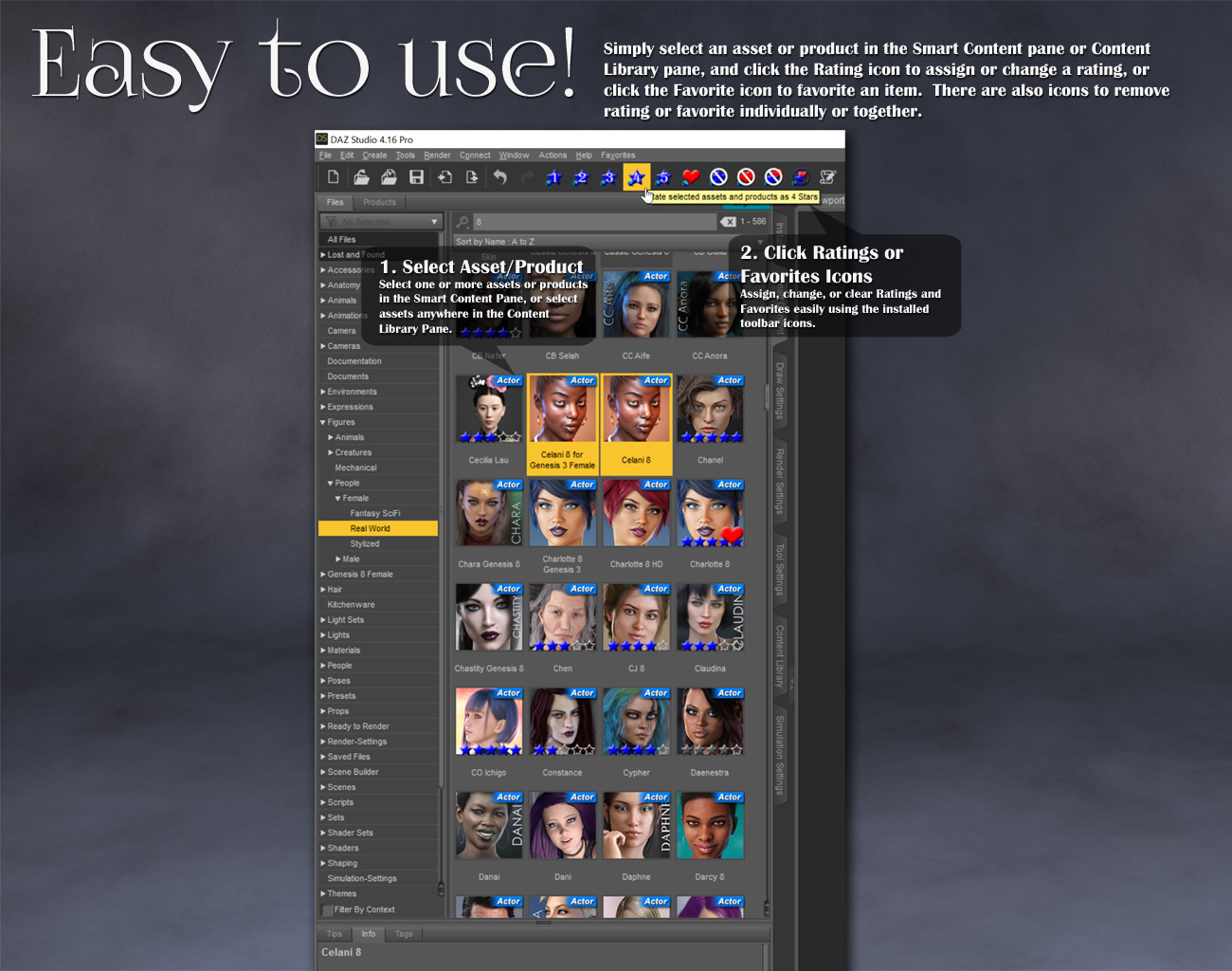 FavoRatings (Favorites and Ratings System) by: RiverSoft Art, 3D Models by Daz 3D