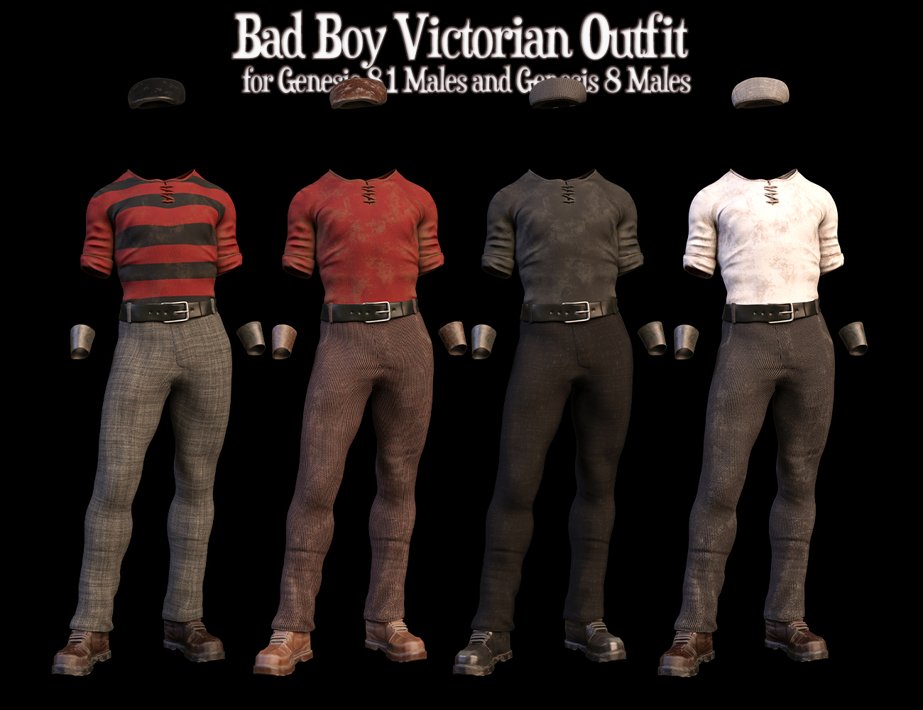 Mr. Bennet Character, Outfit, Moustache, and Accessories for Genesis 8 and 8.1 Males by: Matari3D, 3D Models by Daz 3D