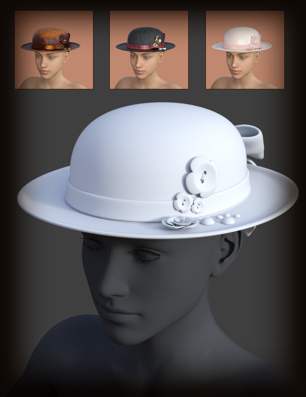 ND Steamy Hats For Genesis 8 Female by: Nathy Design, 3D Models by Daz 3D