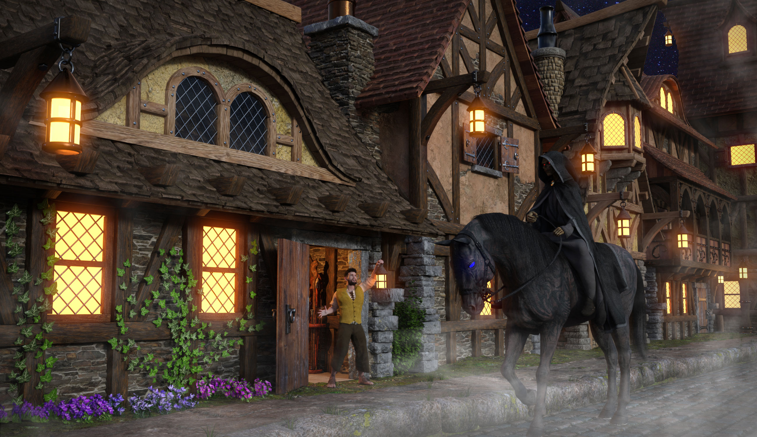 Medieval Village Houses Construction Set by: The Alchemist, 3D Models by Daz 3D