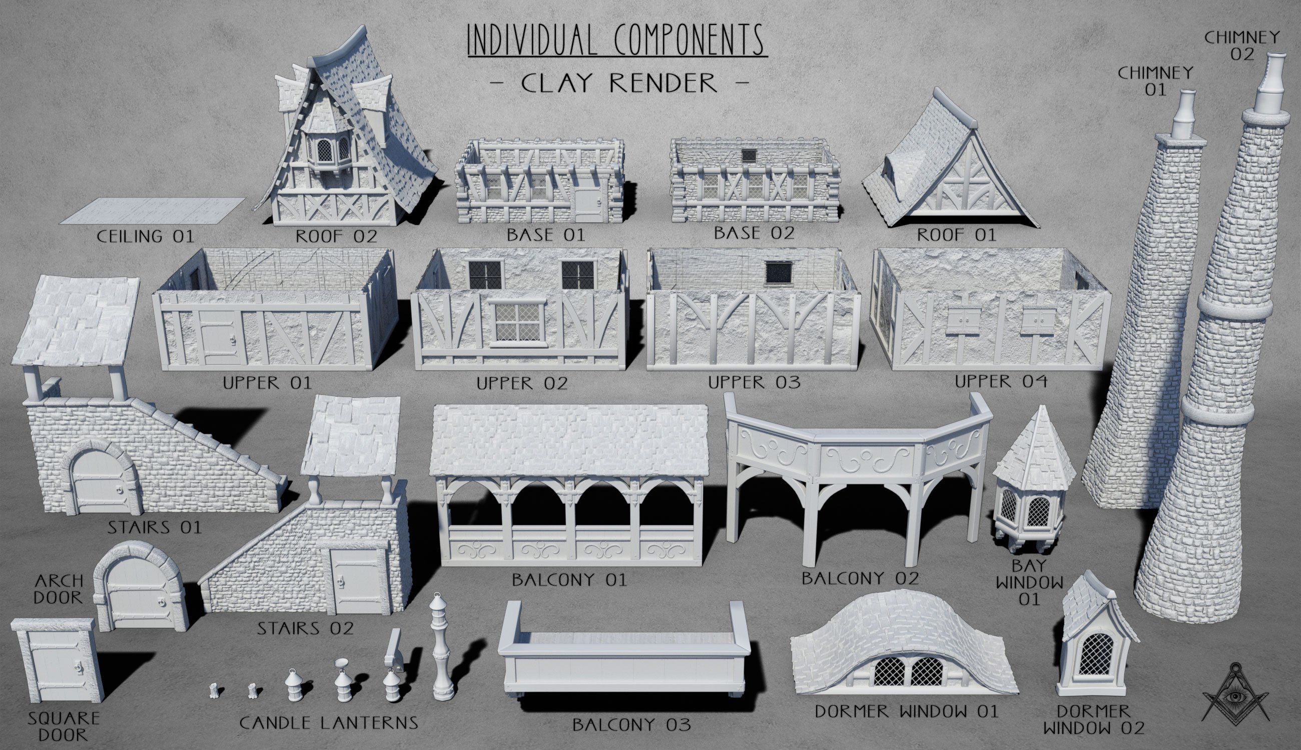 Medieval Village Houses Construction Set Medieval Village Houses Construction Set by: The Alchemist, 3D Models by Daz 3D
