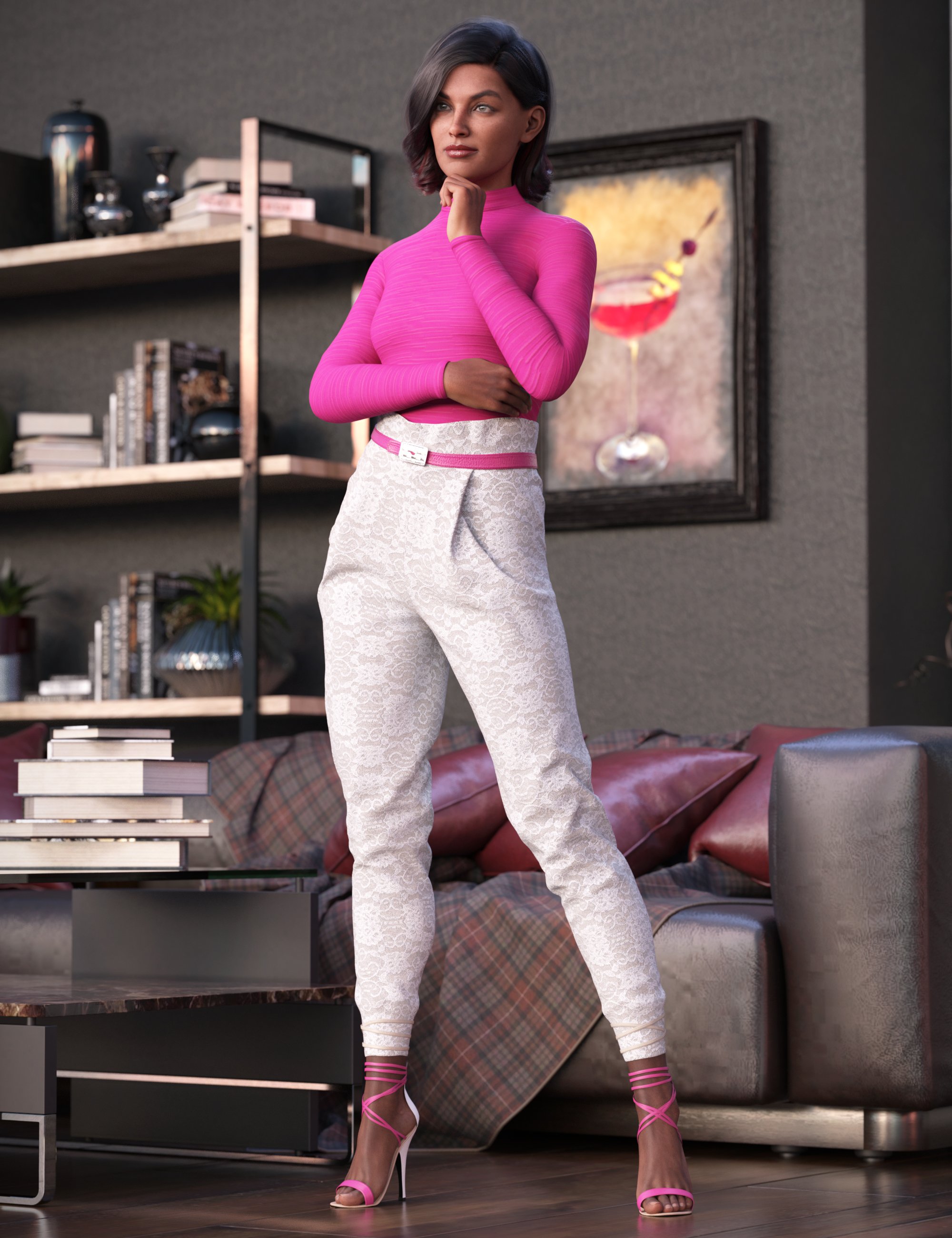 Trending Socials Pants for Genesis 8 and 8.1 Females by: Nikisatez, 3D Models by Daz 3D