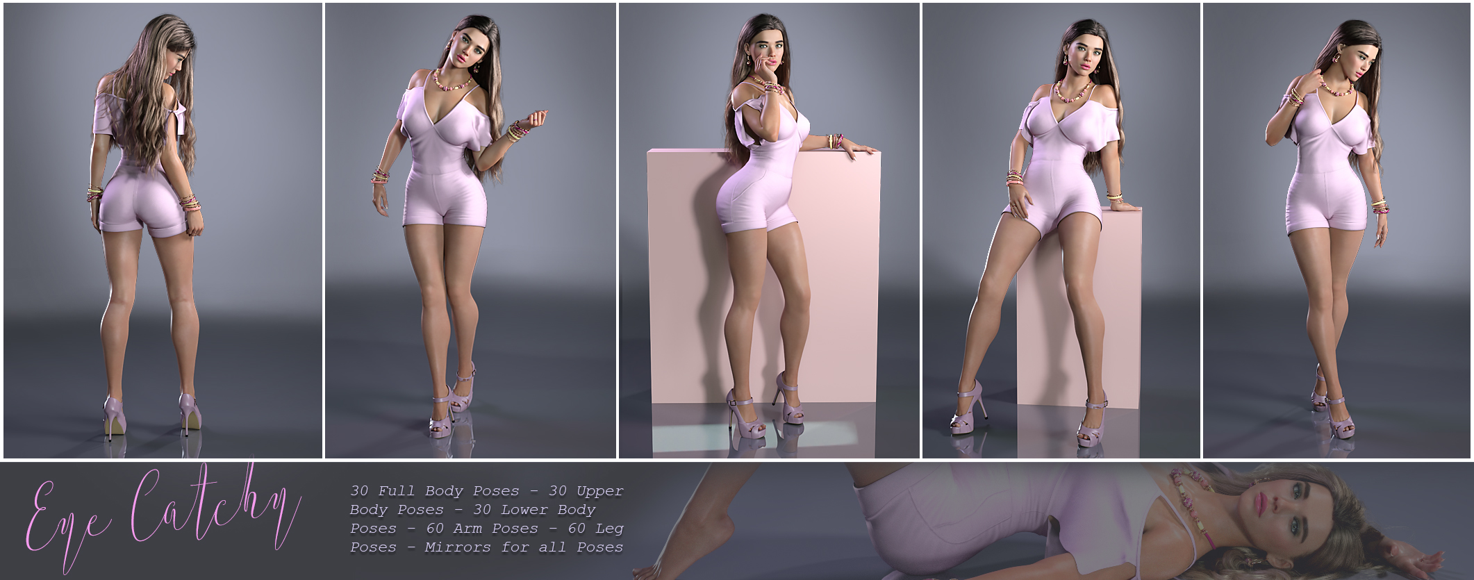 V Eye Catchy Poses for Genesis 8 and 8.1 Female by: Valery3D, 3D Models by Daz 3D