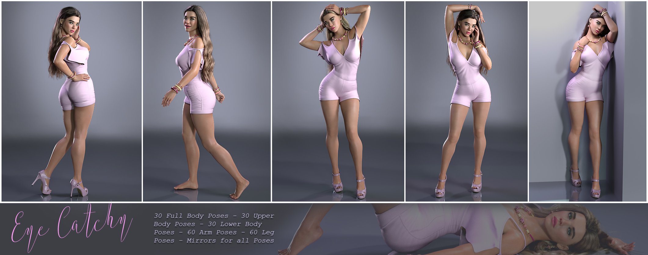 V Eye Catchy Poses for Genesis 8 and 8.1 Female by: Valery3D, 3D Models by Daz 3D