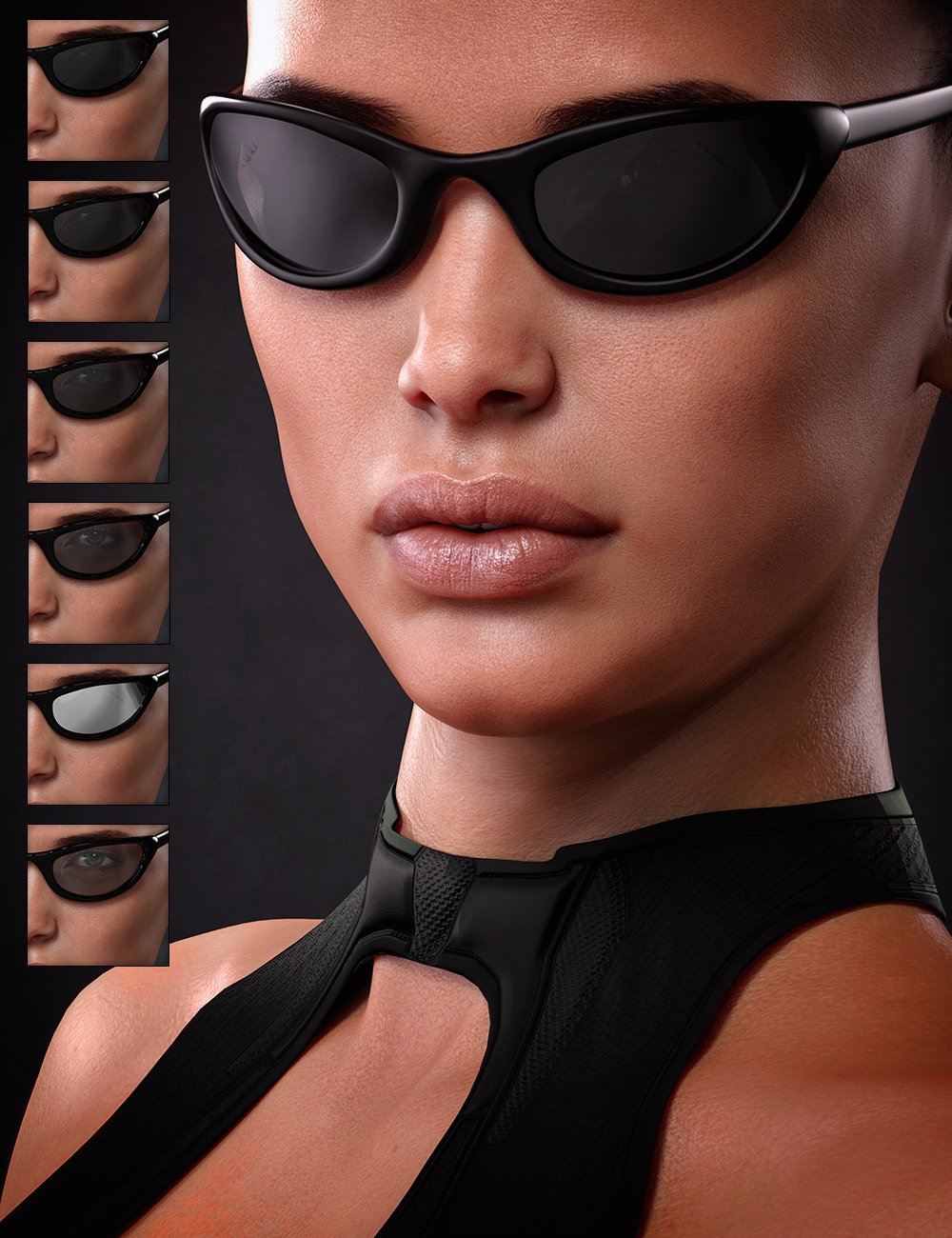 Sunglasses Set 1 for Genesis 8 and 8.1 Males and Females by: Nikisatez, 3D Models by Daz 3D