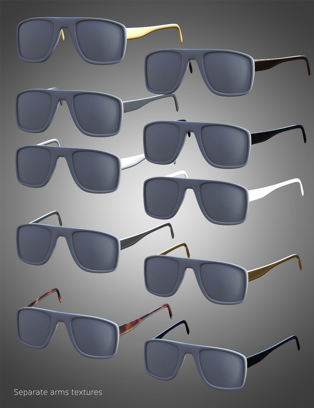 Sunglasses Set 2 for Genesis 8 and 8.1 Males and Females Sunglasses Set 2 for Genesis 8 and 8.1 Males and Females by: Nikisatez, 3D Models by Daz 3D