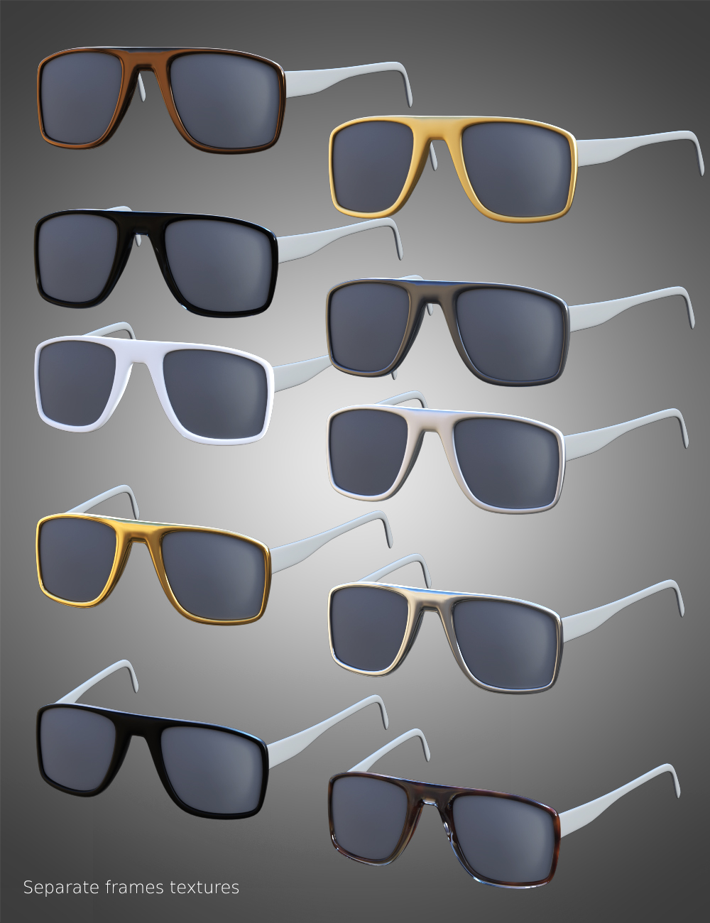 Sunglasses Set 2 for Genesis 8 and 8.1 Males and Females by: Nikisatez, 3D Models by Daz 3D