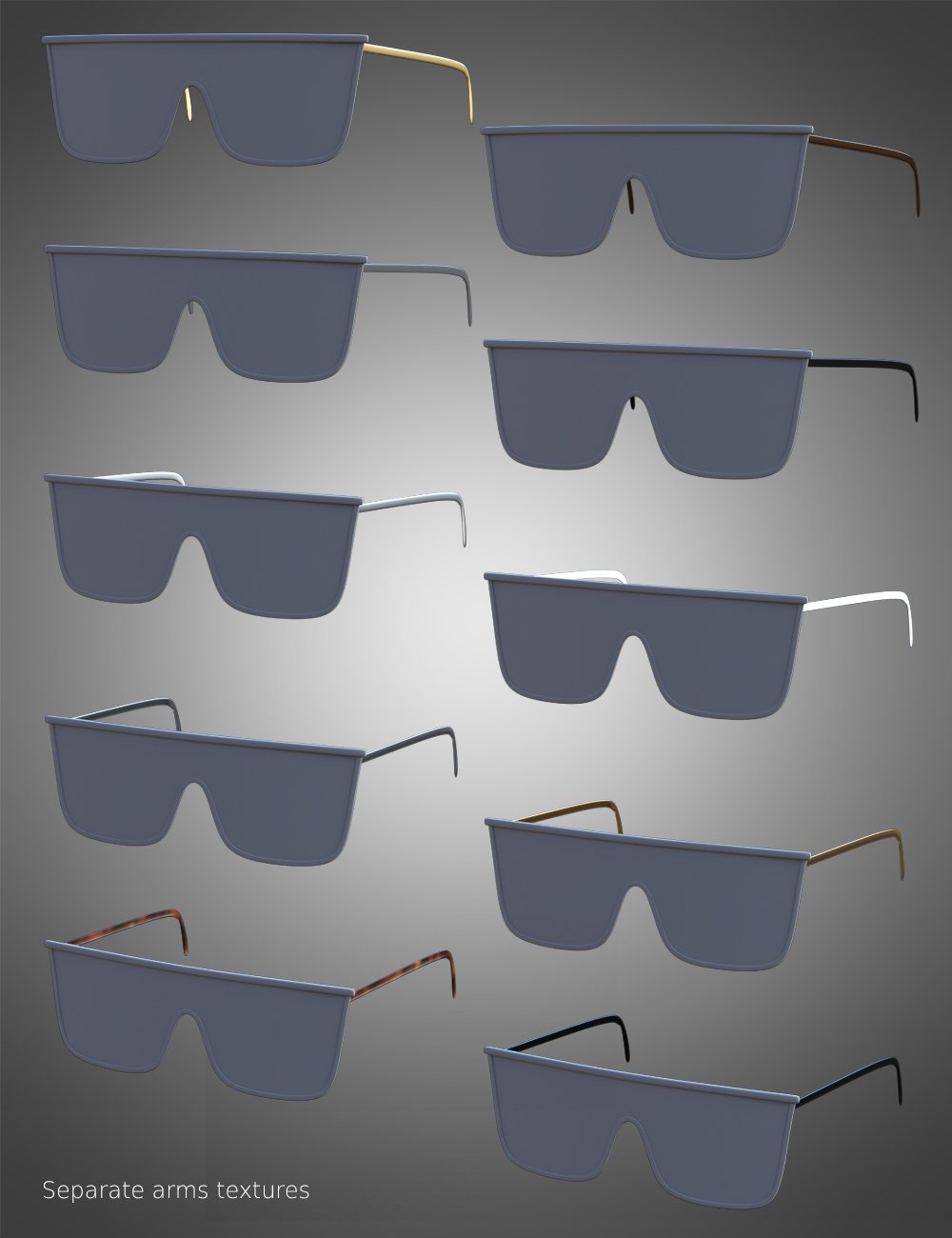 Sunglasses Set 4 for Genesis 8 and 8.1 Males and Females by: Nikisatez, 3D Models by Daz 3D
