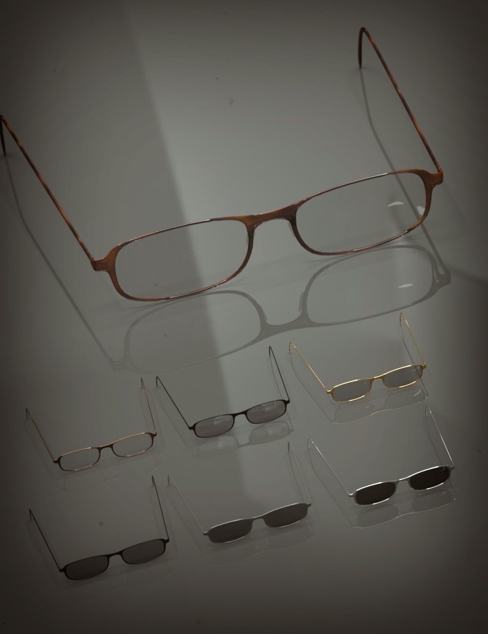 Glasses Set 2 for Genesis 8 and 8.1 by: Nikisatez, 3D Models by Daz 3D