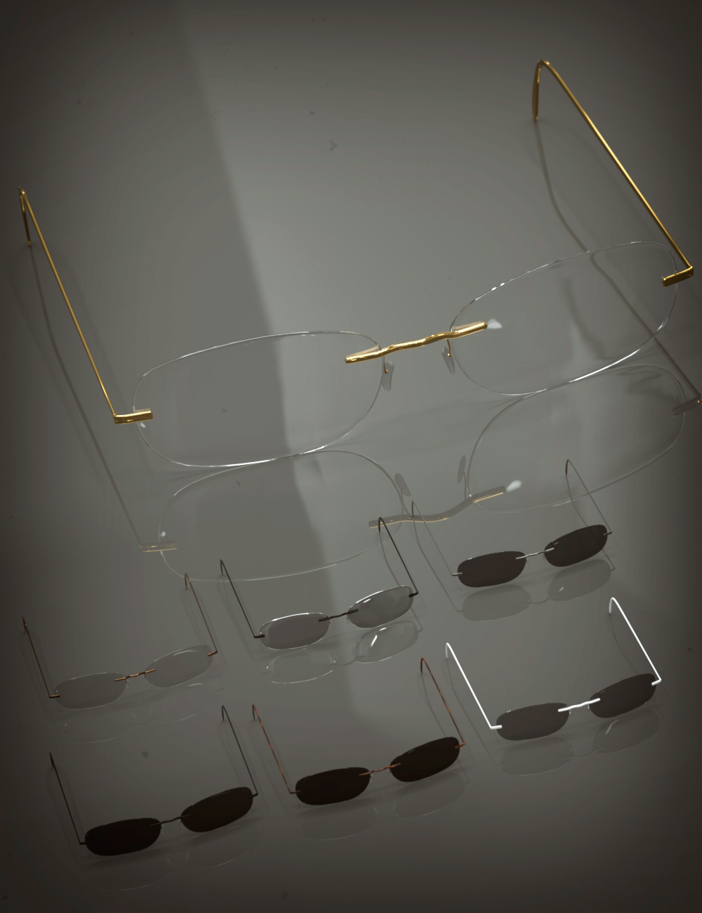 Glasses Set 4 for Genesis 8 and 8.1 by: Nikisatez, 3D Models by Daz 3D