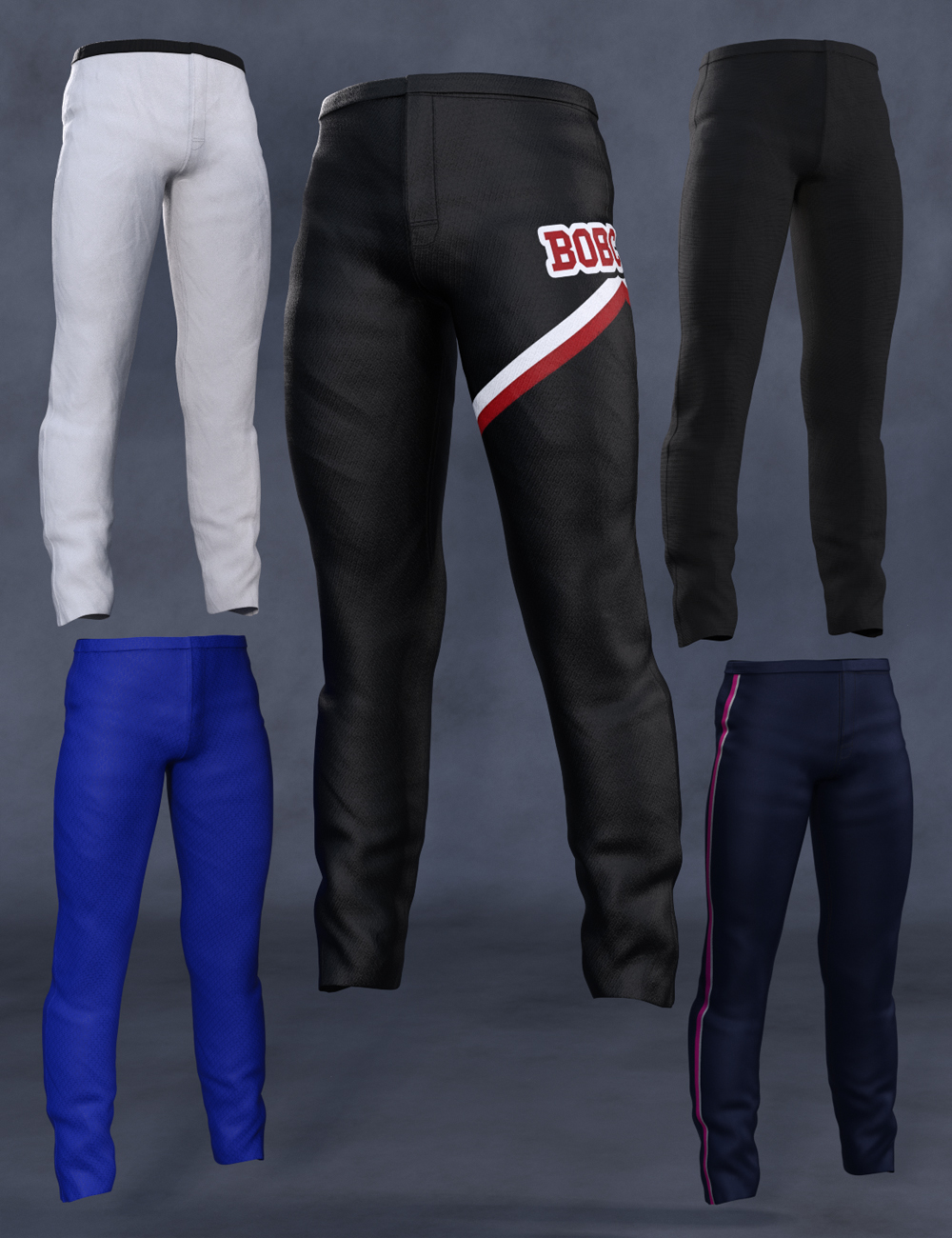 Cheerleading Squad Outfit Pants for Genesis 8 and 8.1 Males by: Barbara BrundonUmblefuglySade, 3D Models by Daz 3D