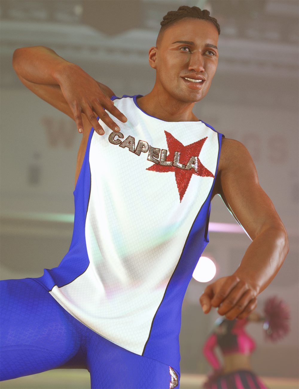 Cheerleading Squad Outfit dForce Tank Top for Genesis 8 and 8.1 Males