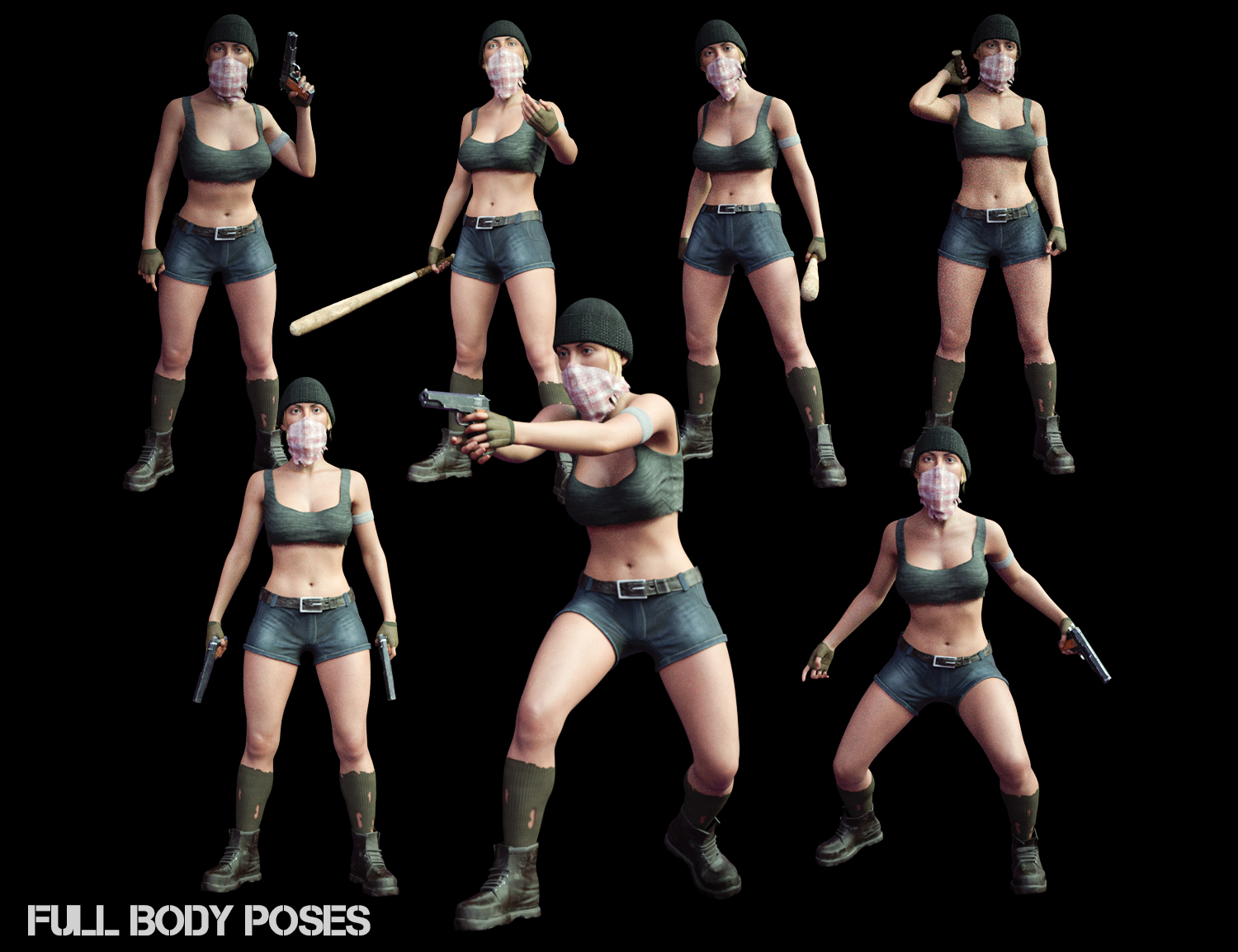 dForce M3D Adventure Girl Outfit, Poses, and Weapons for Genesis 8 and 8.1 Females by: Matari3D, 3D Models by Daz 3D
