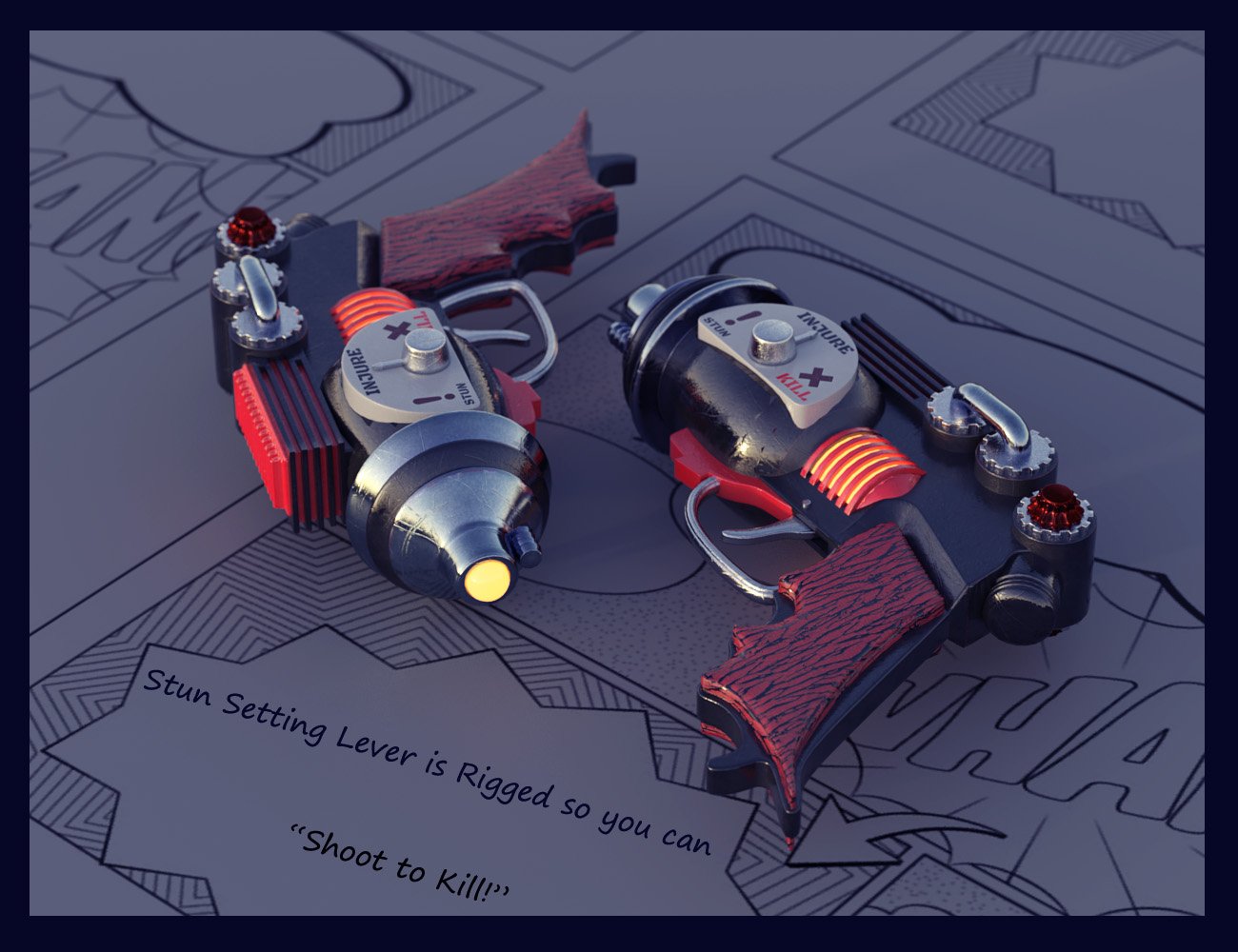 Retro Ray Guns by: ForbiddenWhispersDavid Brinnen, 3D Models by Daz 3D