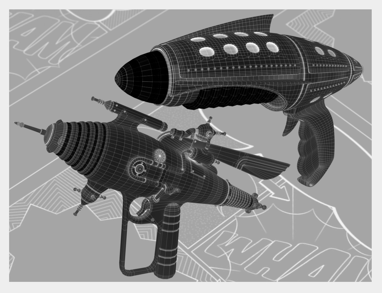 Retro Ray Guns by: ForbiddenWhispersDavid Brinnen, 3D Models by Daz 3D