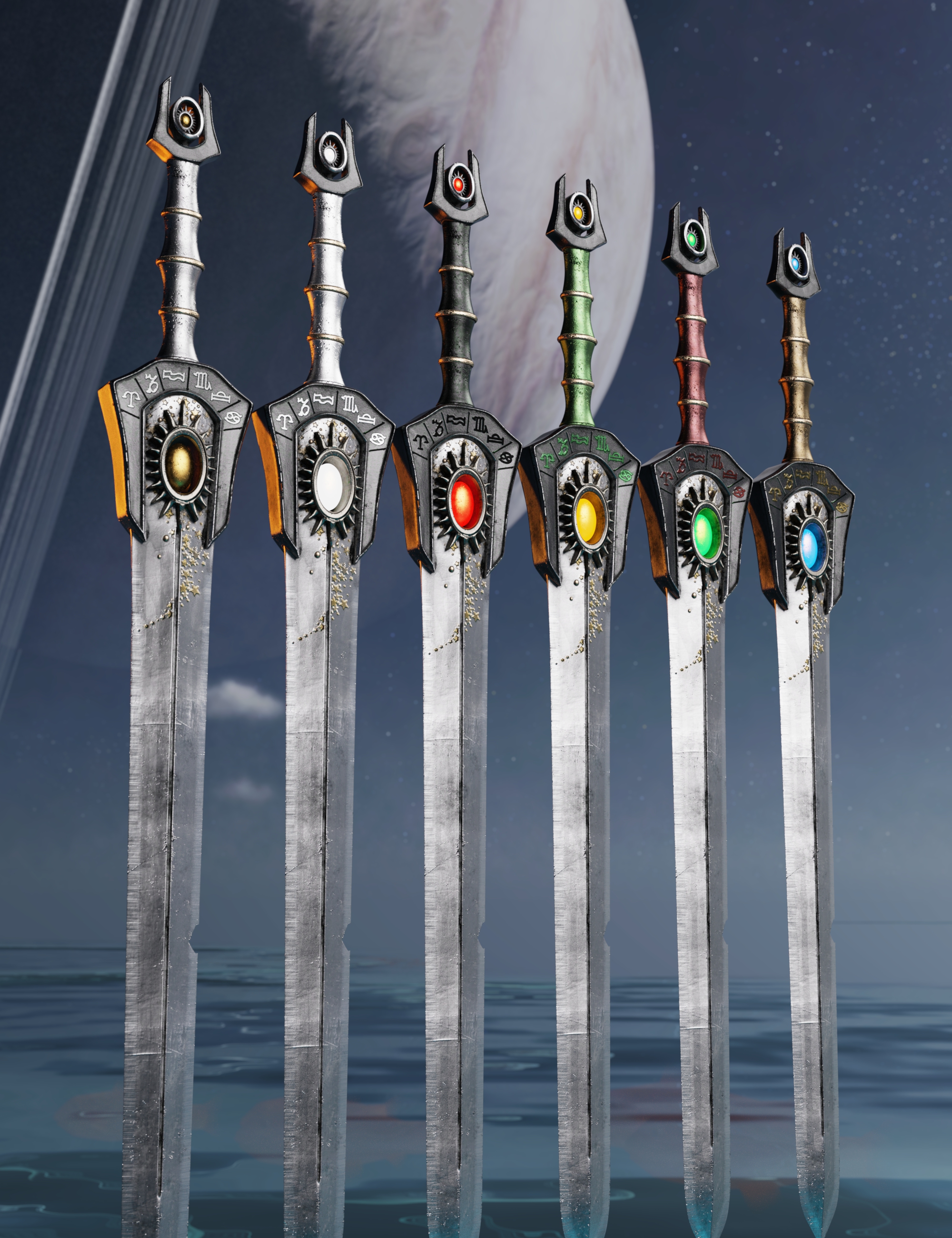 Aquarius Weapons Collection Sword by: Britech, 3D Models by Daz 3D
