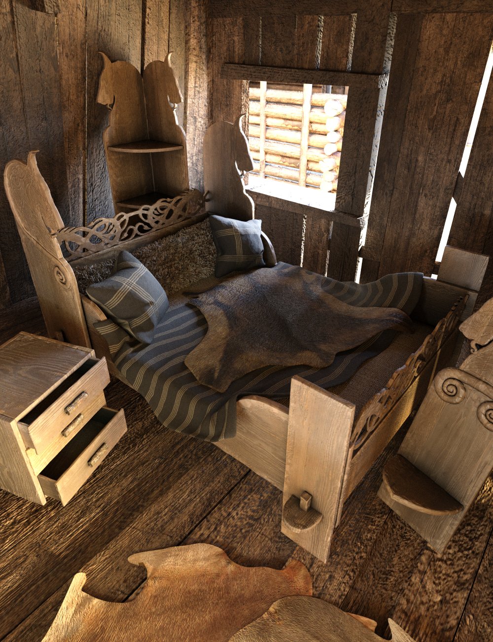 Norse Furniture by: Merlin Studios, 3D Models by Daz 3D