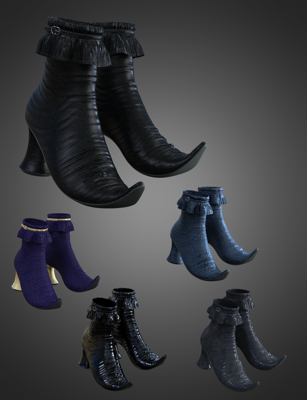 CB Luna Spell Outfit Boots for Genesis 8 and 8.1 Females by: CynderBlue, 3D Models by Daz 3D