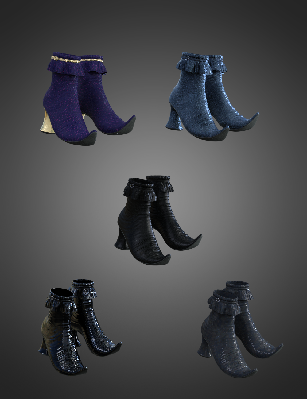 CB Luna Spell Outfit Boots for Genesis 8 and 8.1 Females by: CynderBlue, 3D Models by Daz 3D