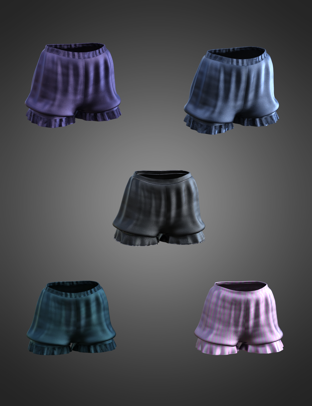CB Luna Spell Outfit dForce Shorts for Genesis 8 and 8.1 Females by: CynderBlue, 3D Models by Daz 3D