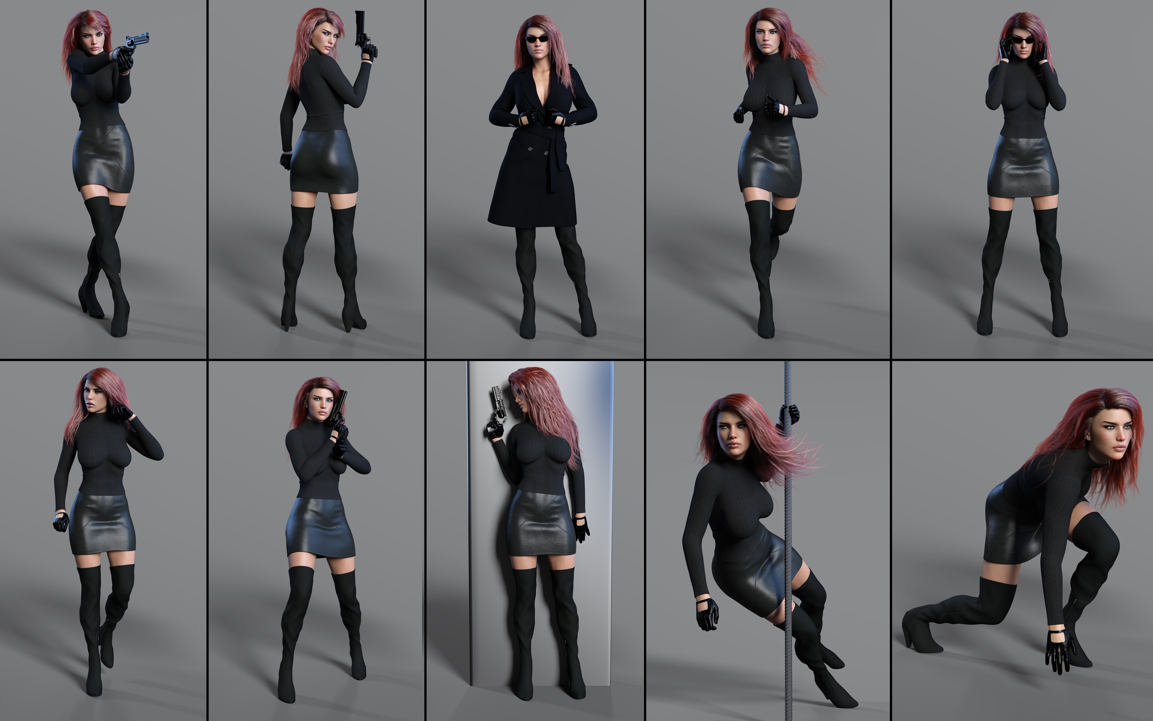 Z Secret Agent Shape and Pose Mega Set by: Zeddicuss, 3D Models by Daz 3D