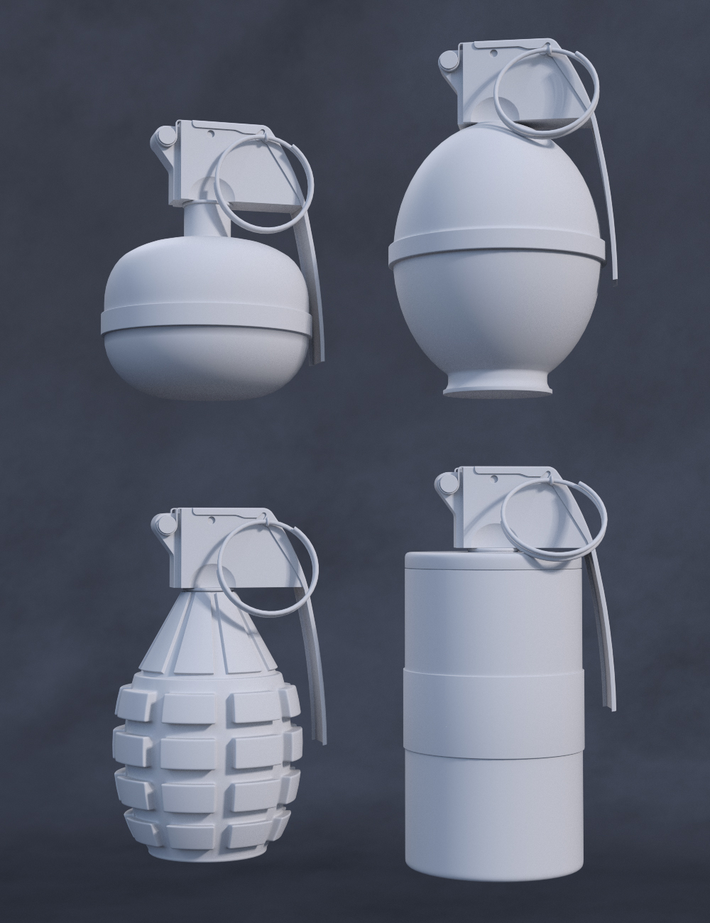 Military Props Grenades by: Mely3D, 3D Models by Daz 3D