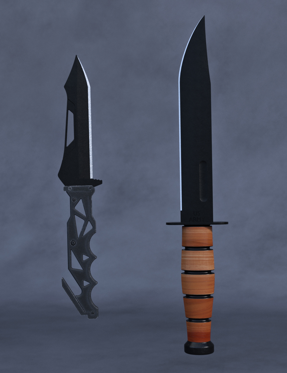 Military Props Knives by: Mely3D, 3D Models by Daz 3D