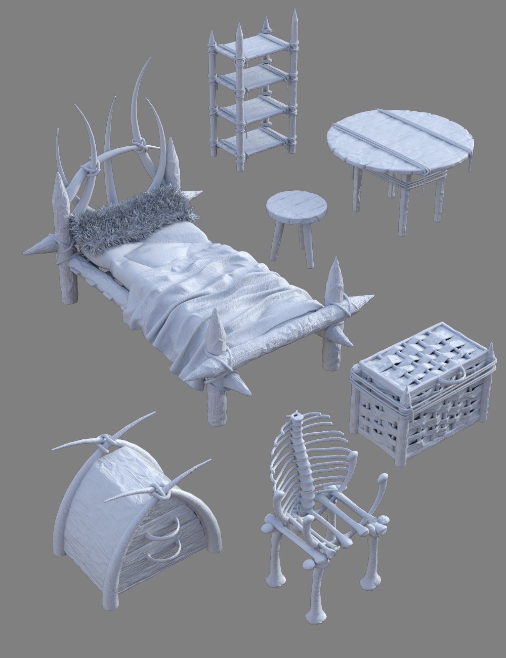 Orc Furniture by: Merlin Studios, 3D Models by Daz 3D