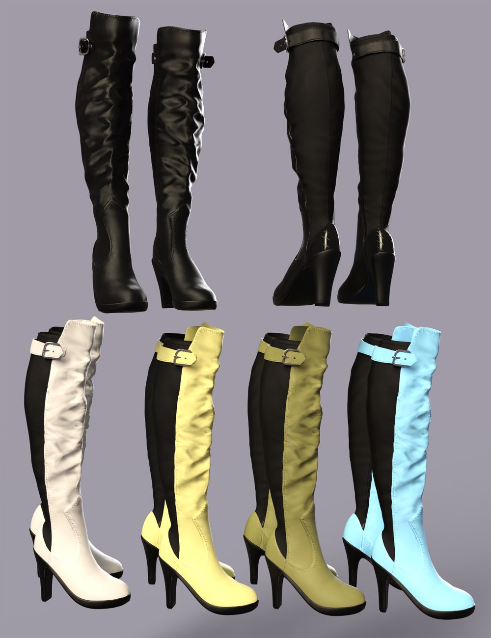 Casual Fashion Outfit Vol 2 Boots for Genesis 8 and 8.1 Females by: fjaa3d, 3D Models by Daz 3D