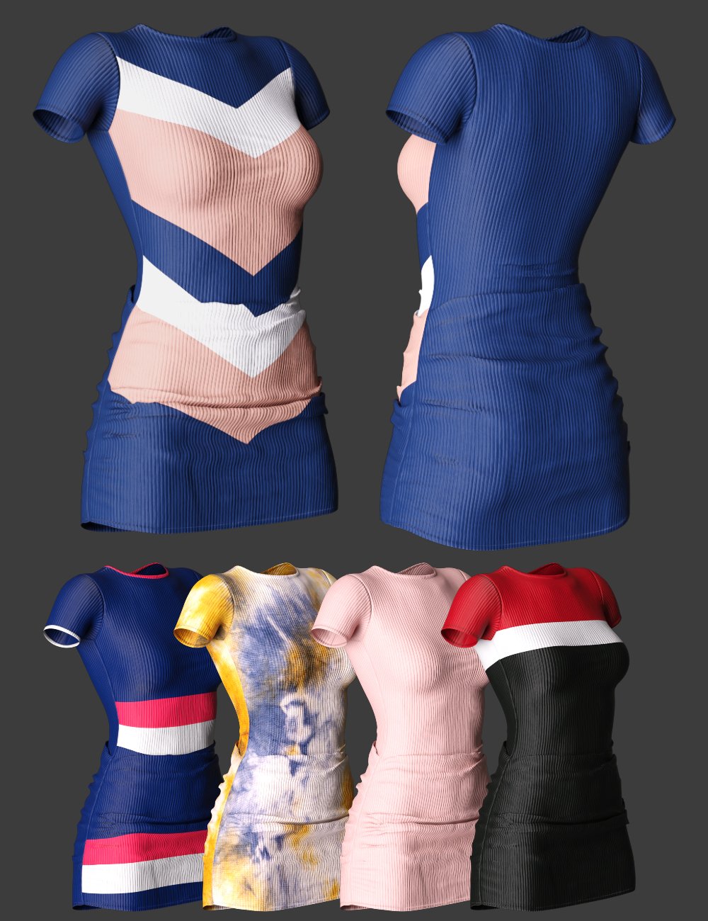 Casual Style Outfit dForce Dress for Genesis 8 and 8.1 Females by: fefecoolyellow, 3D Models by Daz 3D