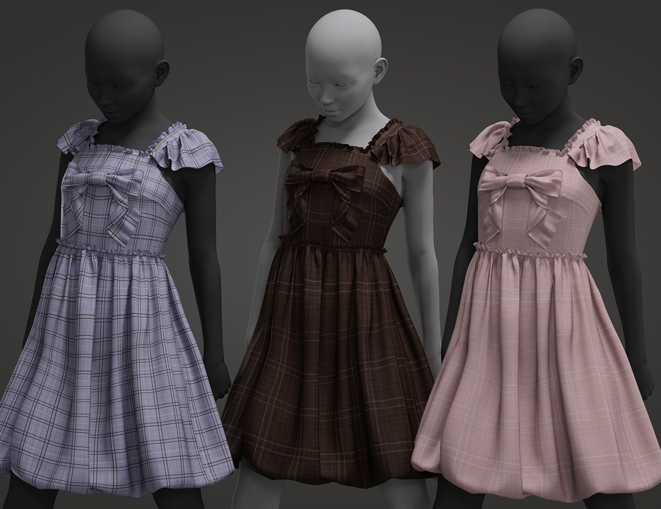 Rainy Koo dForce Dress and Ribbon for Genesis 8 and 8.1 Females by: Green Finger, 3D Models by Daz 3D