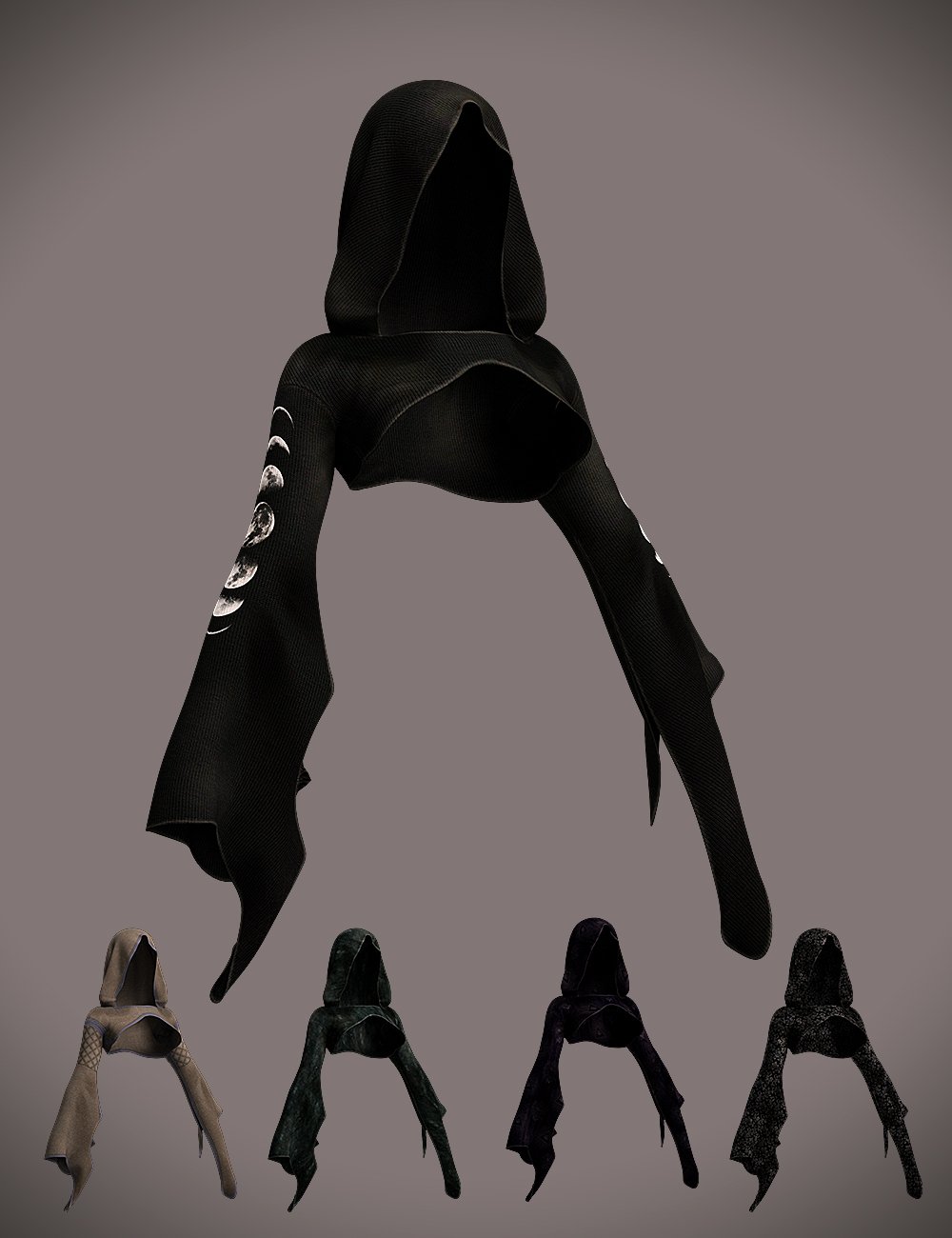 dForce Blackstar Tempest Outfit Hood for Genesis 8 Females by: Barbara BrundonUmblefuglyArien, 3D Models by Daz 3D