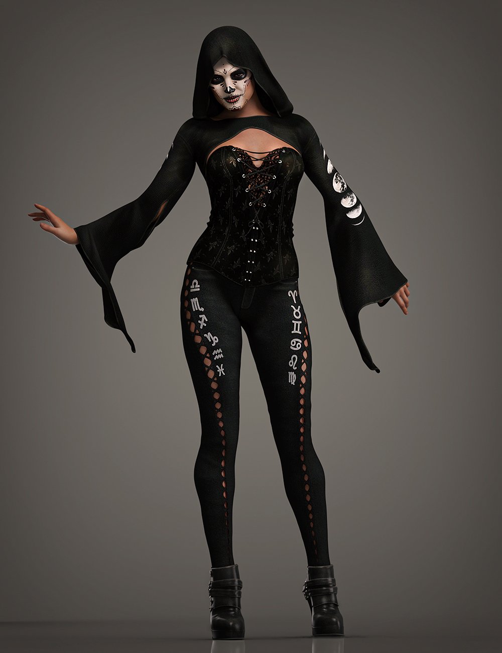 dForce Blackstar Tempest Outfit Hood for Genesis 8 Females