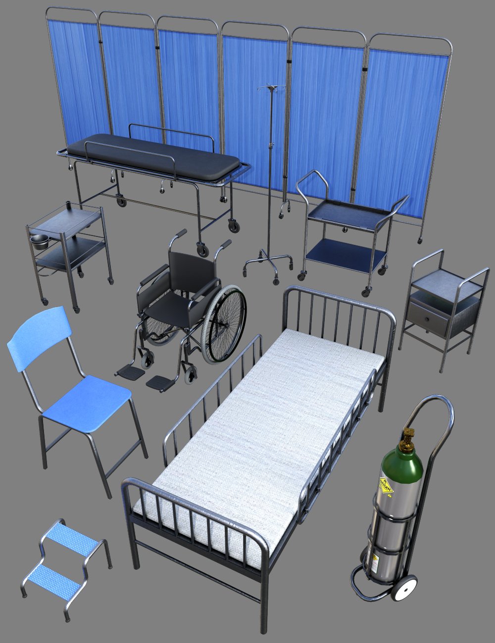 Hospital Props by: Merlin Studios, 3D Models by Daz 3D
