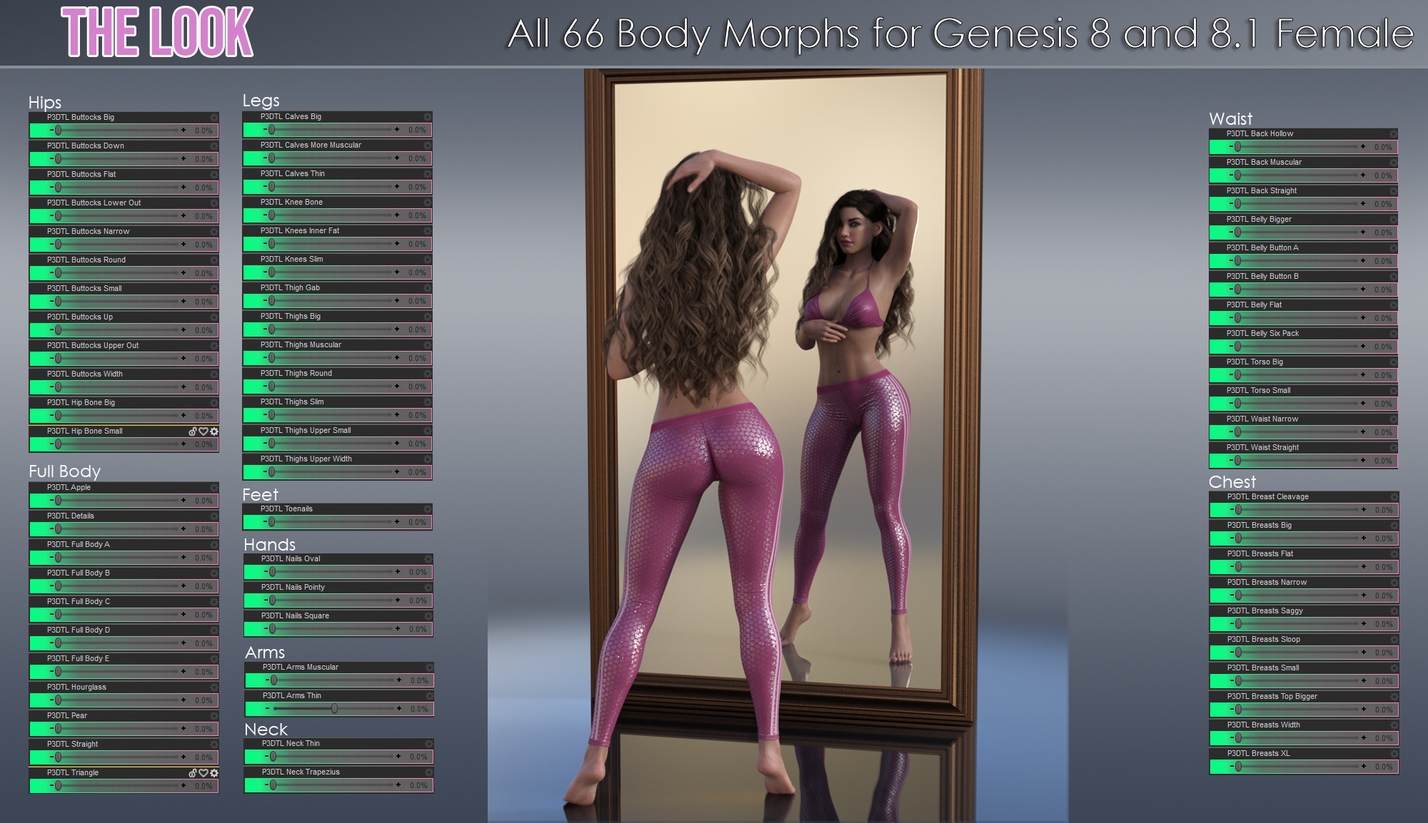 The Look HD Body Morph Resource for Genesis 8 and 8.1 Female by: P3Design, 3D Models by Daz 3D