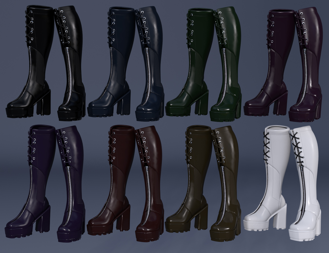 Gothic Style Outfit V2 Boots for Genesis 8 and 8.1 Females by: fjaa3d, 3D Models by Daz 3D