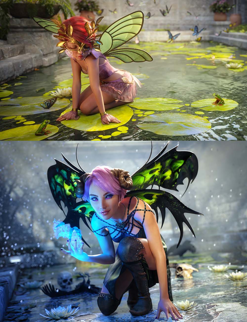 Clash of the Fairies Mega Bundle by: , 3D Models by Daz 3D
