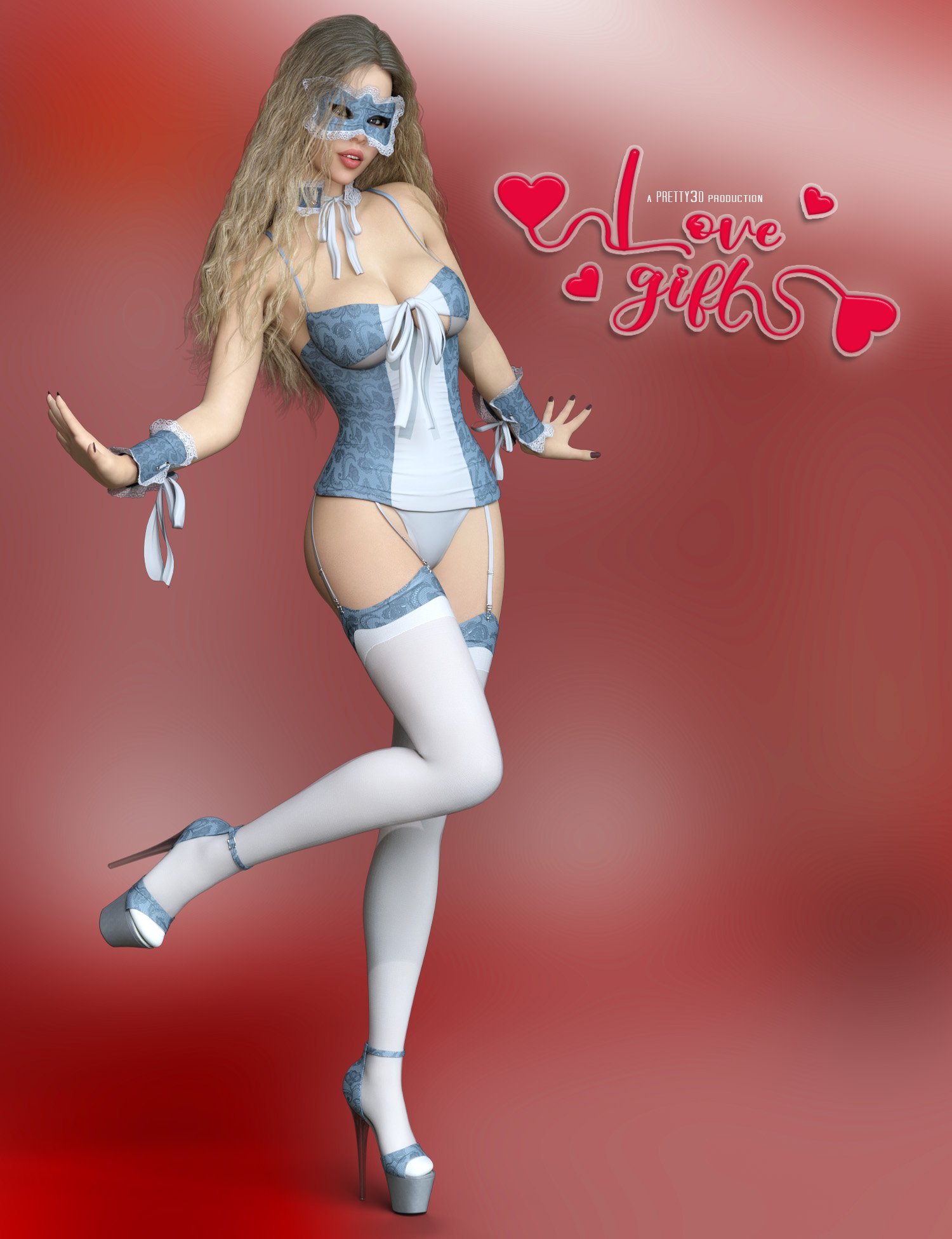 Love Gift Outfit for Genesis 8 and 8.1 Females by: Pretty3D, 3D Models by Daz 3D