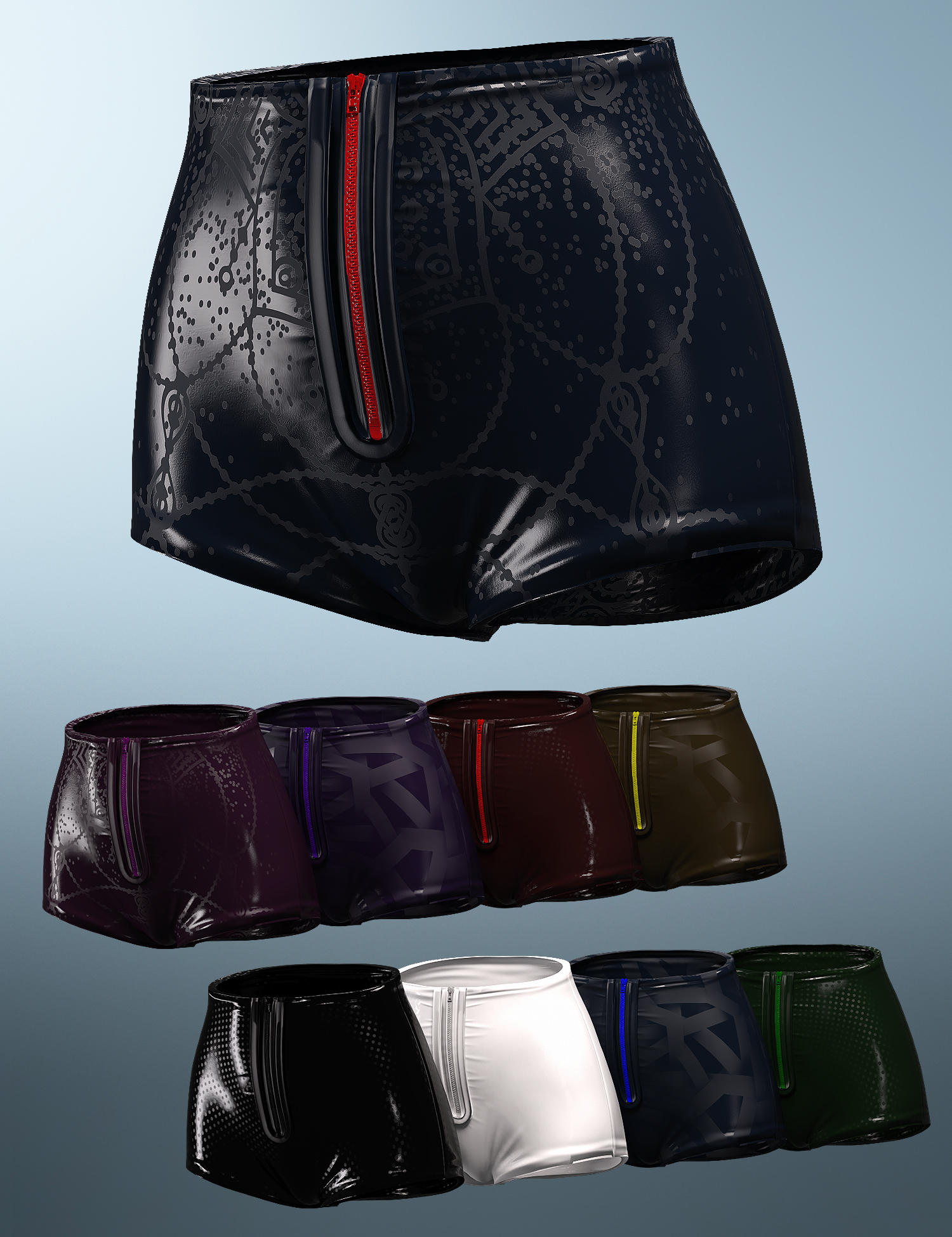 Gothic Style Outfit V3 Shorts for Genesis 8 and 8.1 Females by: fjaa3d, 3D Models by Daz 3D