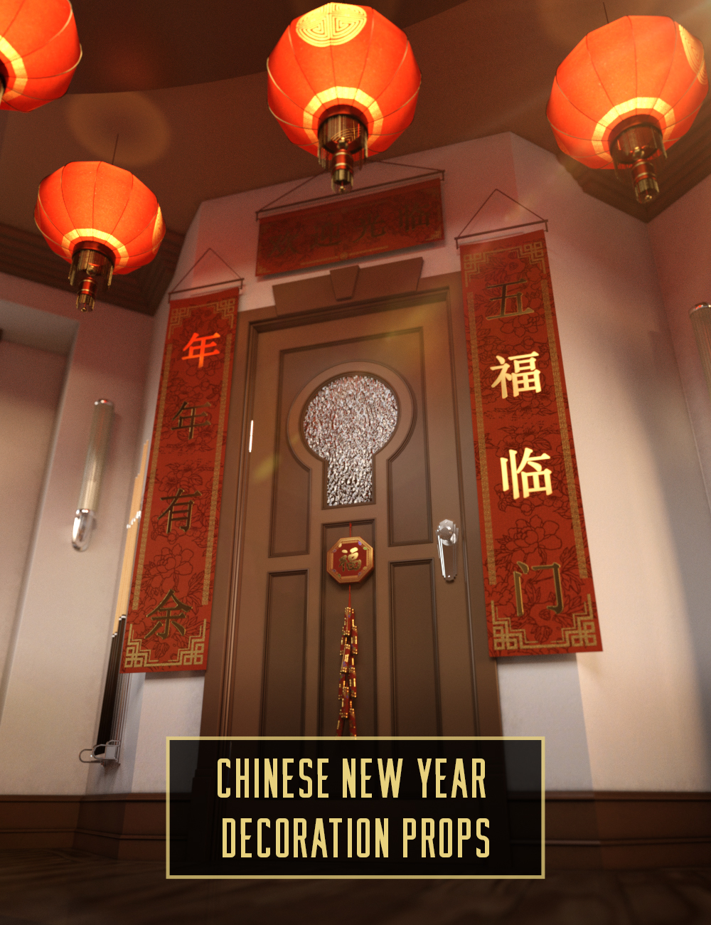 Chinese New Year Decoration Props by: Censored, 3D Models by Daz 3D