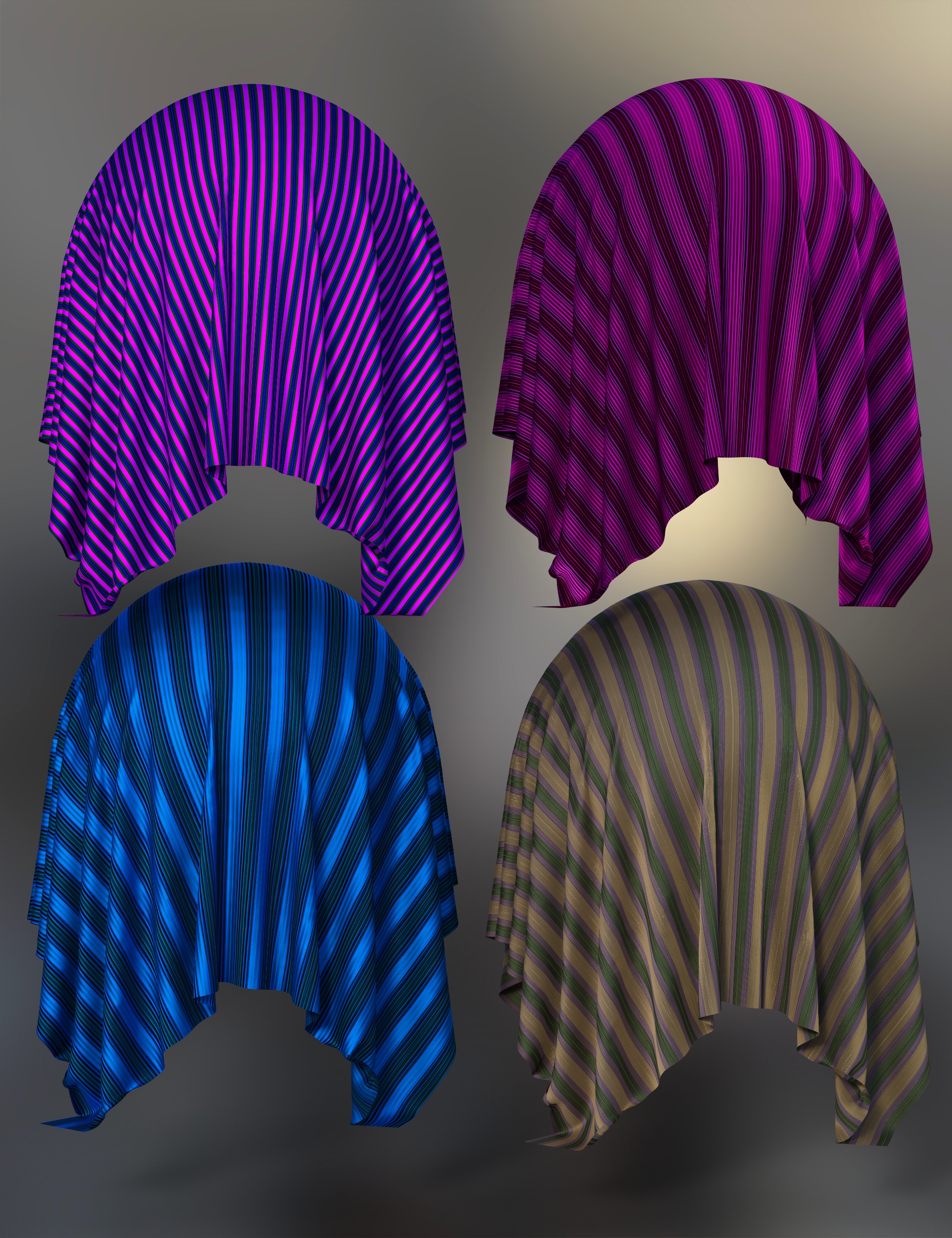 Stripes Galore Fabric Iray Shaders by: Nelmi, 3D Models by Daz 3D